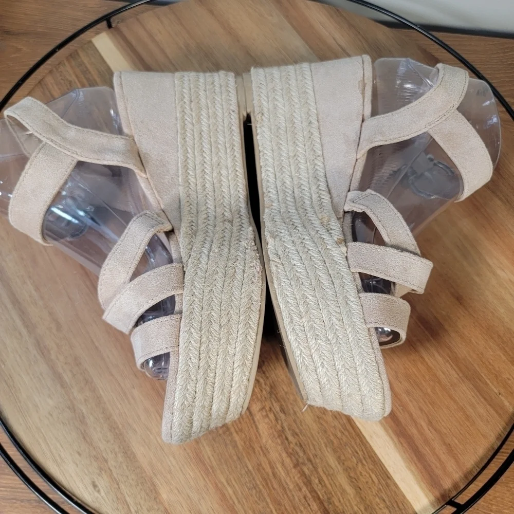 Madden NYC Charlette Strappy Sandal Wedge Espadrilles Size 8.5